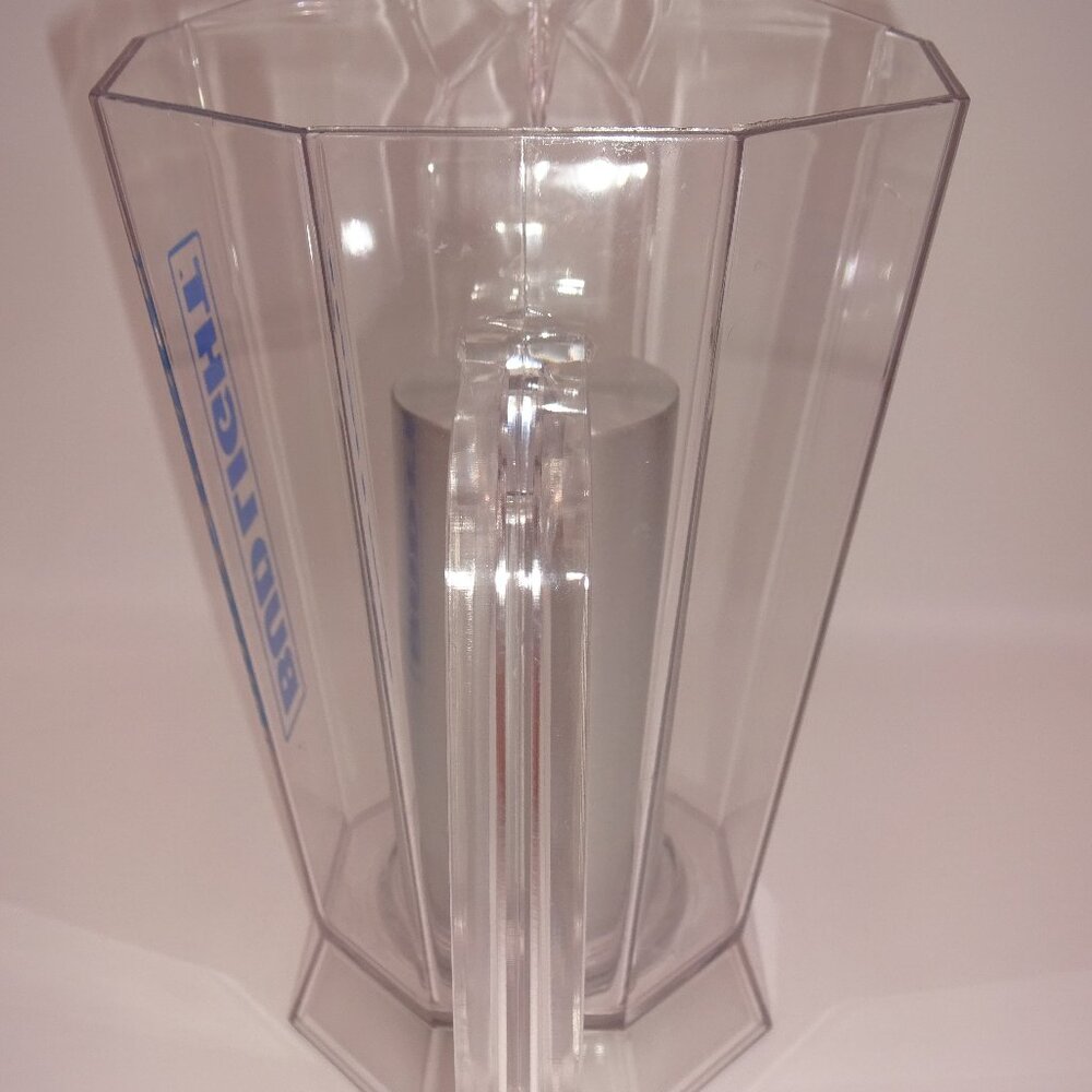 Bud Light Logo Plastic Polar Pitcher w/ Stainless Steel Ice Holder 60 Oz 9" USA - Picture 2 of 9